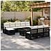 Set Divano da Giardino 11 pz Nero e Bianco Crema polyrattan - Foto miniatura 5