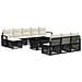 Set Divano da Giardino 11 pz Nero e Bianco Crema polyrattan - Foto miniatura 1
