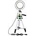 Treppiede Smartphone Rotante A 360° Led Integrati Altezza Max 1m - Argento - Foto miniatura 1