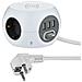 62079, Multipresa Mini Cubo Con Caricatore Wireless Rapido, Fast Wireless Charger Qi, Con 3 Porte Usb 2.4a E 3 Prese Schuko / tedesca, Cavo 1,5m, Spina Schuko / tedesca - Foto miniatura 1