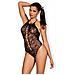 B119 Body Con Ornamento E Mesh Per Donna Nero L - Foto miniatura 5