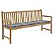 Panca Da Giardino Con Cuscino Grigio A Quadri 175 Cm Legno Teak - Foto miniatura 1