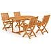 Set da Pranzo da Giardino 5 pz in Legno Massello di Teak - Foto miniatura 1