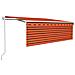 Tenda Automatica Parasole Sensore Vento Led 4x3m Aranciomarrone - Foto miniatura 1