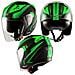Jet Moto Casco Doppia Visiera Scooter Ece22-05 Certificato Nero Opaco Verde S - Foto miniatura 10