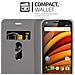 Custodia Compatibile Con Motorola Moto X3 In Grigio Nero - Coperchio Protettiva Con Chiusura Magnetica, Funzione Stand E Tasca Per Le Carte - Foto miniatura 3
