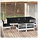 Set Divani Da Giardino 8 Pz Con Cuscini Bianchi Legno Di Pino - Foto miniatura 1