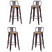 Confezione Da 4 Sgabelli In Metallo Con Sedute In Legno - Bistro - Foto miniatura 1