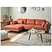 Divano Angolare 3 Posti Flam Velluto Arancione Lato Destro - Foto miniatura 1