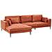 Divano Angolare 3 Posti Flam Velluto Arancione Lato Destro - Foto miniatura 4