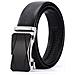 Cintura In Pelle Nera E Argento Con Fibbia Automatica Per Pantaloni Casual   Modello 9 - Foto miniatura 1