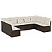 Set Divani Da Giardino 9pz Con Cuscini Marrone In Polyrattan - Foto miniatura 2
