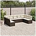 Set Divani Da Giardino 9pz Con Cuscini Marrone In Polyrattan - Foto miniatura 1