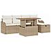 Set Divano da Giardino di 6 Pezzi con Cuscini Beige in Rattan Sintetico,  Divano da Giardino per 2 Persone con Cuscini Beige in Rattan Sintetico - Foto miniatura 1