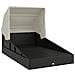 Lettino con Tettuccio Pieghevole Nero 200x114x128 cm Polyrattan - Foto miniatura 7