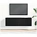 Mobile TV a muro in legno finto rovere nero 100x30x30 cm - Foto miniatura 4