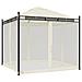 Gazebo con Pareti in Rete Crema 2,93x2,93 m in Acciaio - Foto miniatura 1