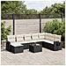 Set Divani da Giardino 9 pz con Cuscini Nero in Polyrattan - Foto miniatura 2