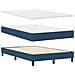 Letto a Box Spring con Materasso & Panchina Blu 120x200 cm Tessuto - Foto miniatura 3