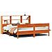 Letto Libreria senza Materasso Marrone Cera 200x200 cm in Pino - Foto miniatura 1