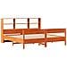Letto Libreria senza Materasso Marrone Cera 200x200 cm in Pino - Foto miniatura 3