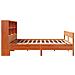 Letto Libreria senza Materasso Marrone Cera 200x200 cm in Pino - Foto miniatura 5