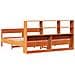 Letto Libreria senza Materasso Marrone Cera 200x200 cm in Pino - Foto miniatura 6