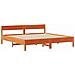 Letto Libreria senza Materasso Marrone Cera 200x200 cm in Pino - Foto miniatura 8
