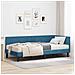 Cornice del letto ad angolo Blu 90 x 190 cm Velluto - Foto miniatura 2