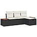 Set Divano da Giardino 4 pcs Nero 55 x 62 x 69 cm Poly Rattan - Foto miniatura 1