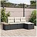 Set Divano da Giardino 4 pcs Nero 55 x 62 x 69 cm Poly Rattan - Foto miniatura 2