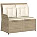 Set Divani da Giardino 7 pz con Cuscini in Polyrattan Beige - Foto miniatura 3