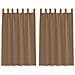 Tende in Voile con Passanti 2 pz Marrone Chiaro 140x175 cm - Foto miniatura 1