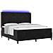Letto a molle con materasso con led Nero 180 x 200 cm Velluto - Foto miniatura 1