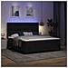 Letto a molle con materasso con led Nero 180 x 200 cm Velluto - Foto miniatura 5