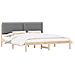Letto con Testiera Rivestita Grigio chiaro 200 x 200 cm - Foto miniatura 1