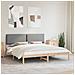 Letto con Testiera Rivestita Grigio chiaro 200 x 200 cm - Foto miniatura 2