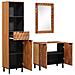 Set da Bagno con cassetto con porta 3 pcs Acacia Marrone Winish - Foto miniatura 1
