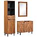 Set da Bagno con cassetto con porta 3 pcs Acacia Marrone Winish - Foto miniatura 2