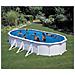 Piscina Ovale Atlantis, 6 Rinforzi, Liner Blu 40/100, Filtro Sabbia, Bianca 800x470xh. 132 Cm - Foto miniatura 1