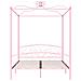 Letto A Baldacchino Rosa In Metallo 180x200 Cm - Foto miniatura 3
