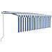Tenda Automatica Parasole LED Sensore Vento 4,5x3 m Blu Bianco - Foto miniatura 1