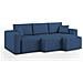 Morfeo Divano Con 3 Sedute Estraibili In Tessuto T02 Blu - Foto miniatura 4