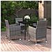 Set Da Pranzo Per Giardino 5 Pz Con Cuscini Polyrattan E Vetro - Foto miniatura 1