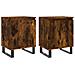 Comodini Rovere Fumo 2 Pz 40x30x50 Cm In Legno Multistrato - Foto miniatura 1