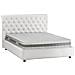 Letto Matrimoniale Claretta, Letto Contenitore E Testata In Ecopelle, 100% Made In Italy, Apertura Frontale, Bianco, Adatto A Materasso Da 160x190 Cm - Foto miniatura 2