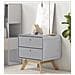 Cassie Comodino Con 2 Cassetti In Agglomerato Grigio - Foto miniatura 5