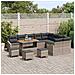 Set di Divani da Giardino  13 Pezzi con Cuscini Grigio Polyrattan Acacia, Divano da Giardino  2 Posti con Ripostiglio e Cuscini Grigio Polyrattan, Set da Pranzo da Giardino  4 Pezzi con Cuscini Grigio Polyrattan Acacia - Foto miniatura 2
