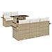 Set Divano da Giardino di 6 Pezzi con Cuscini Beige Polyrattan - Foto miniatura 1