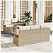 Set Divano da Giardino di 6 Pezzi con Cuscini Beige Polyrattan - Foto miniatura 2